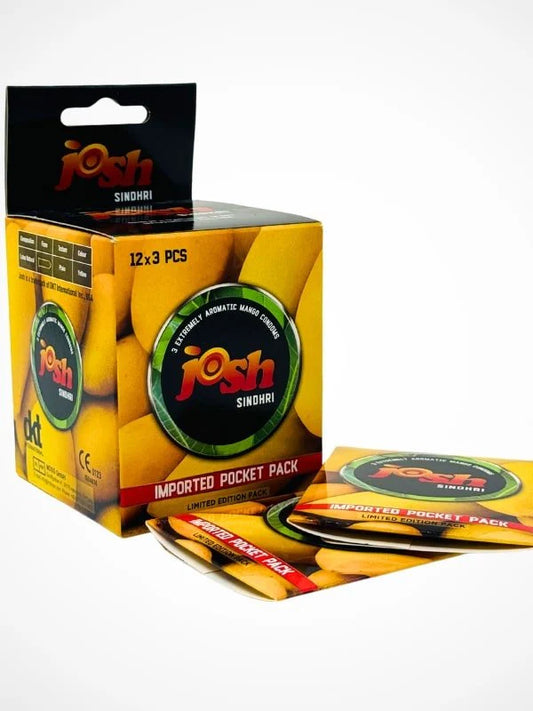 Josh Sindhri Condoms - 12 x 3 Mango Flavor Condoms Pack