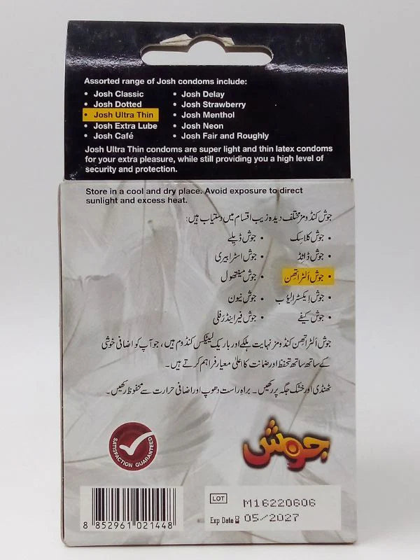 Josh Ultra Thin Condoms - 12 x 3 Super Sensitive Condom Pack